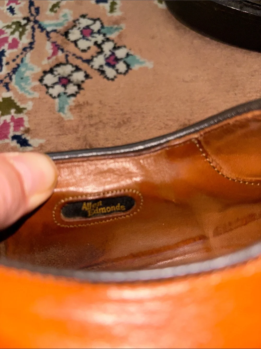 Allen Edmonds Cognac Leather Derby Shoes